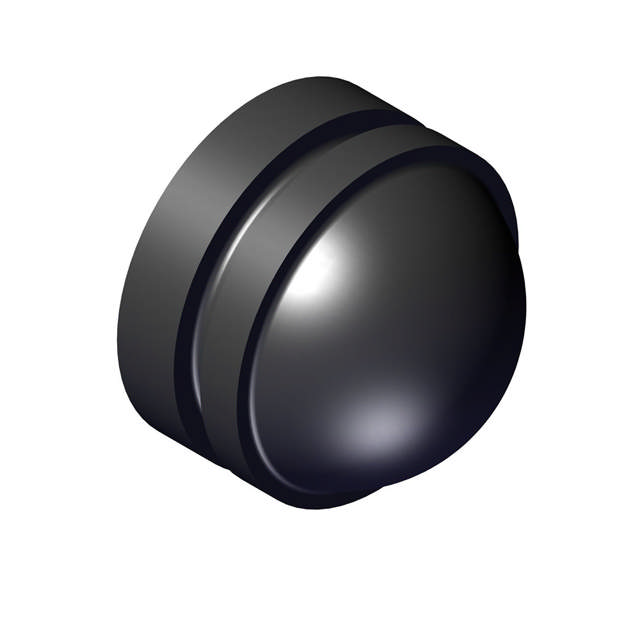Pushbutton, black rubber