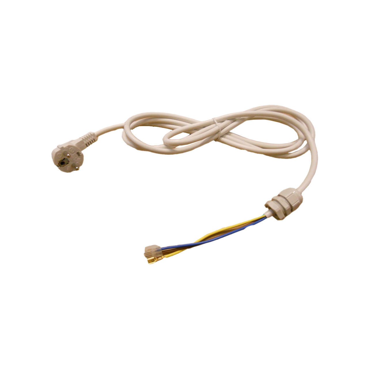 Konfektioneret kabel, strømforsyningskabel 230 V AC, 2,5m, hvid