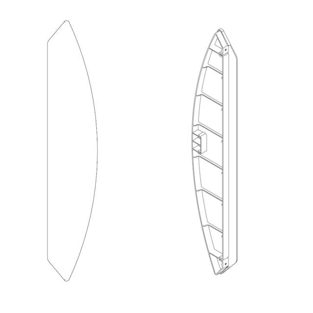 Plastic gable for front CDP