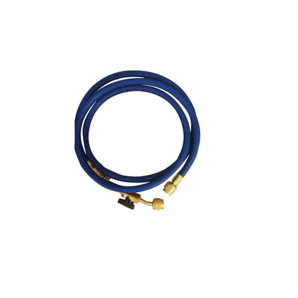 Charge hose with valve, blue, 180cm