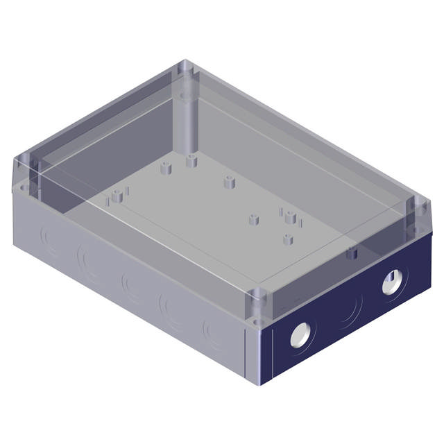 Junction box, 175 x 250 x 75mm, Fibox Mi200/75t, A